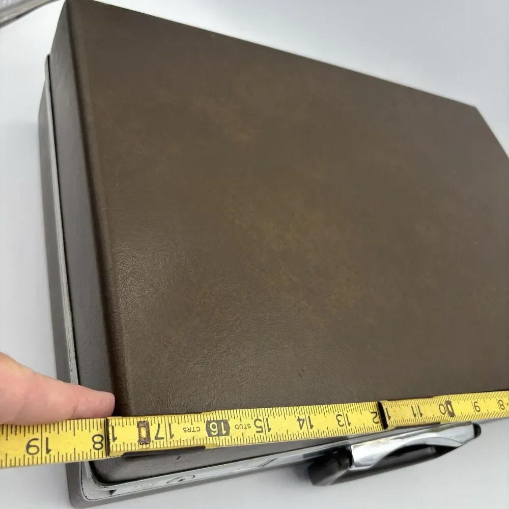 Vintage Samsonite Brown Hard Shell Briefcase Attache Case Organizer Retro Luggag